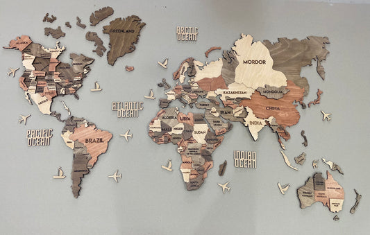 Багатошарова карта світу колір Warm
