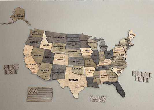 Карта США багатошарова з дорогами, колір Elis