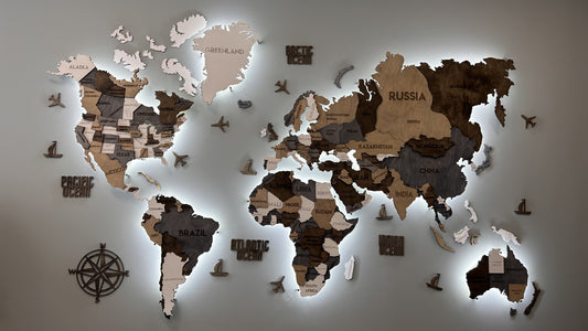 Багатошарова карта світу з підсвіткою колір Loft 2