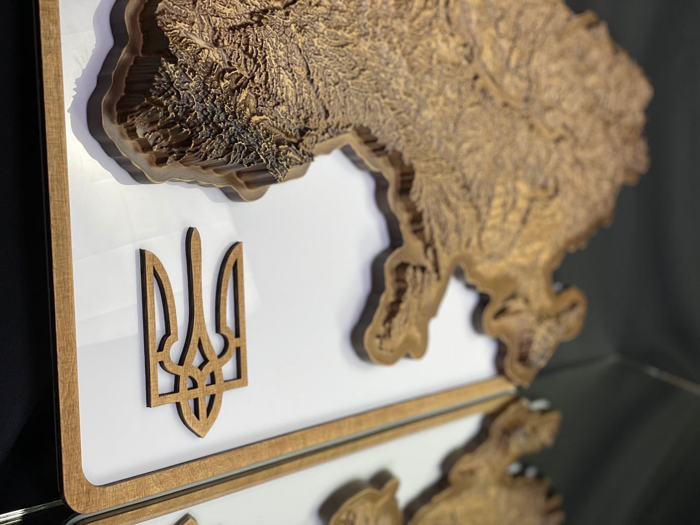 Топографічна карта України 3D з ясеня