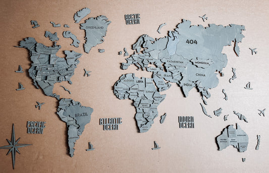 Багатошарова карта світу колір Grey