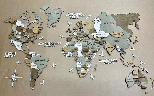 Багатошарова карта світу колір Miracle