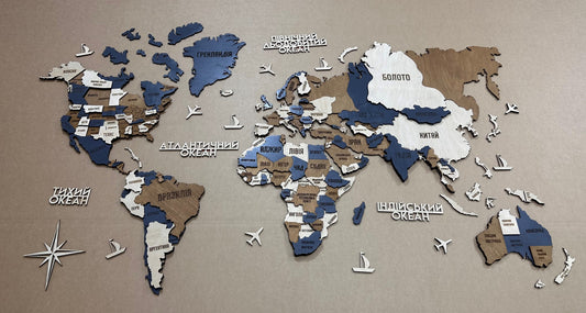 Багатошарова карта світу колір Country