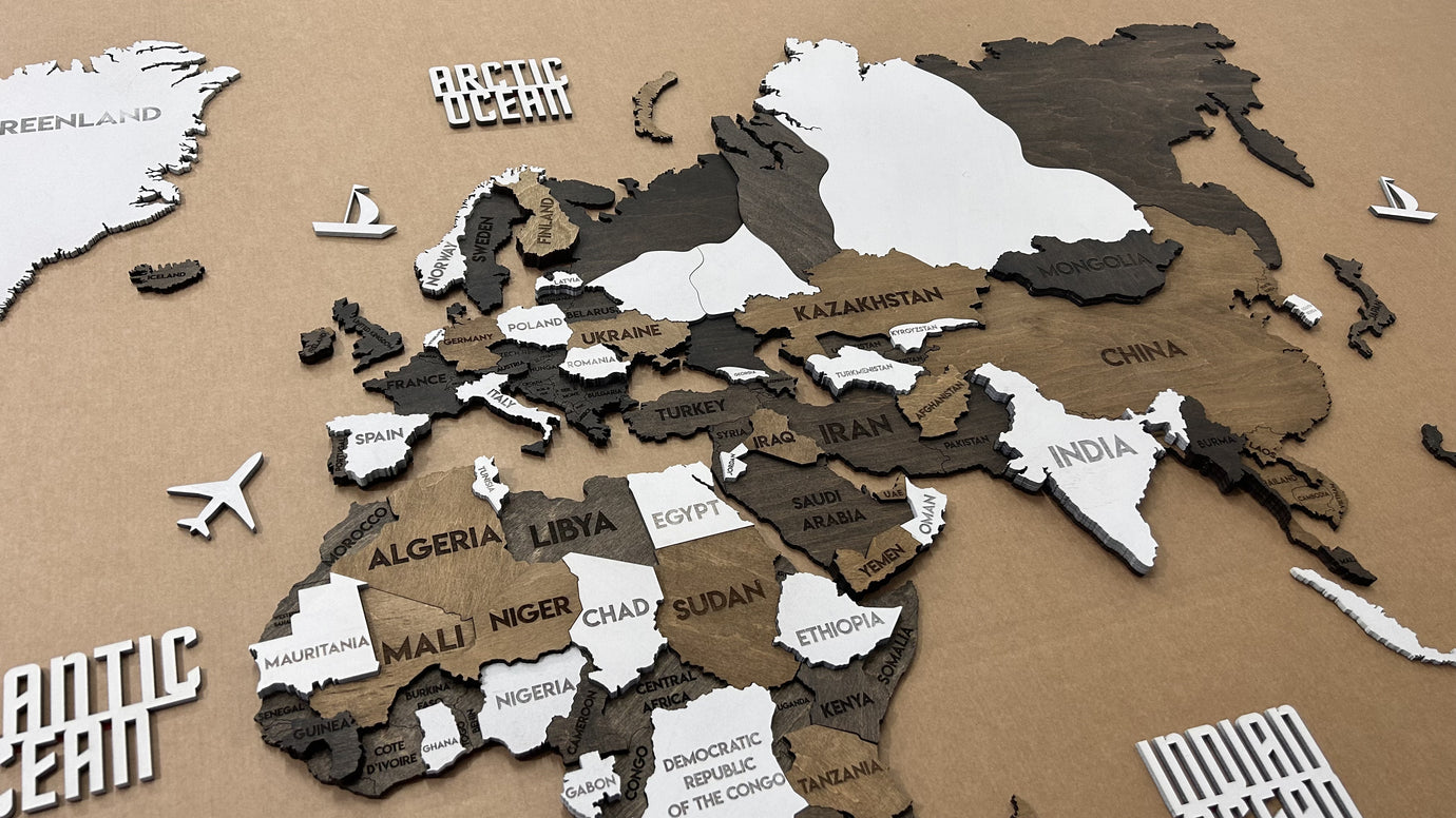 Багатошарова карта світу колір Grunge