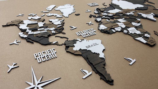 Багатошарова карта світу колір Grunge