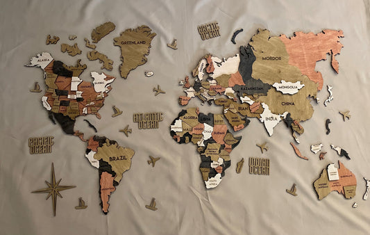 Багатошарова карта світу колір Classic