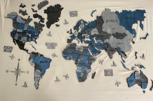 Багатошарова карта світу колір Loft