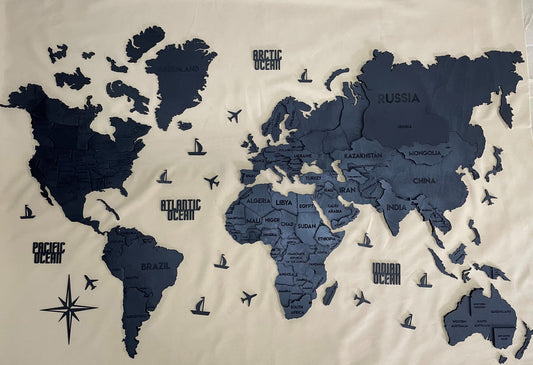 Багатошарова карта світу колір Nero