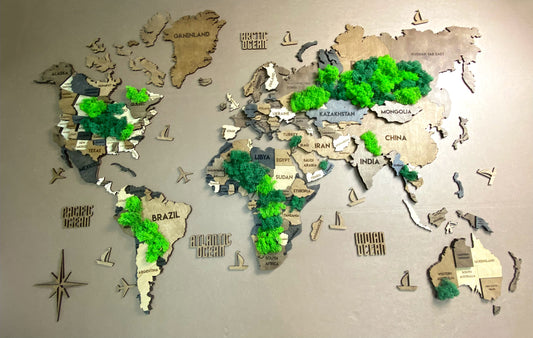 Багатошарова карта світу колір Soulmar Moss