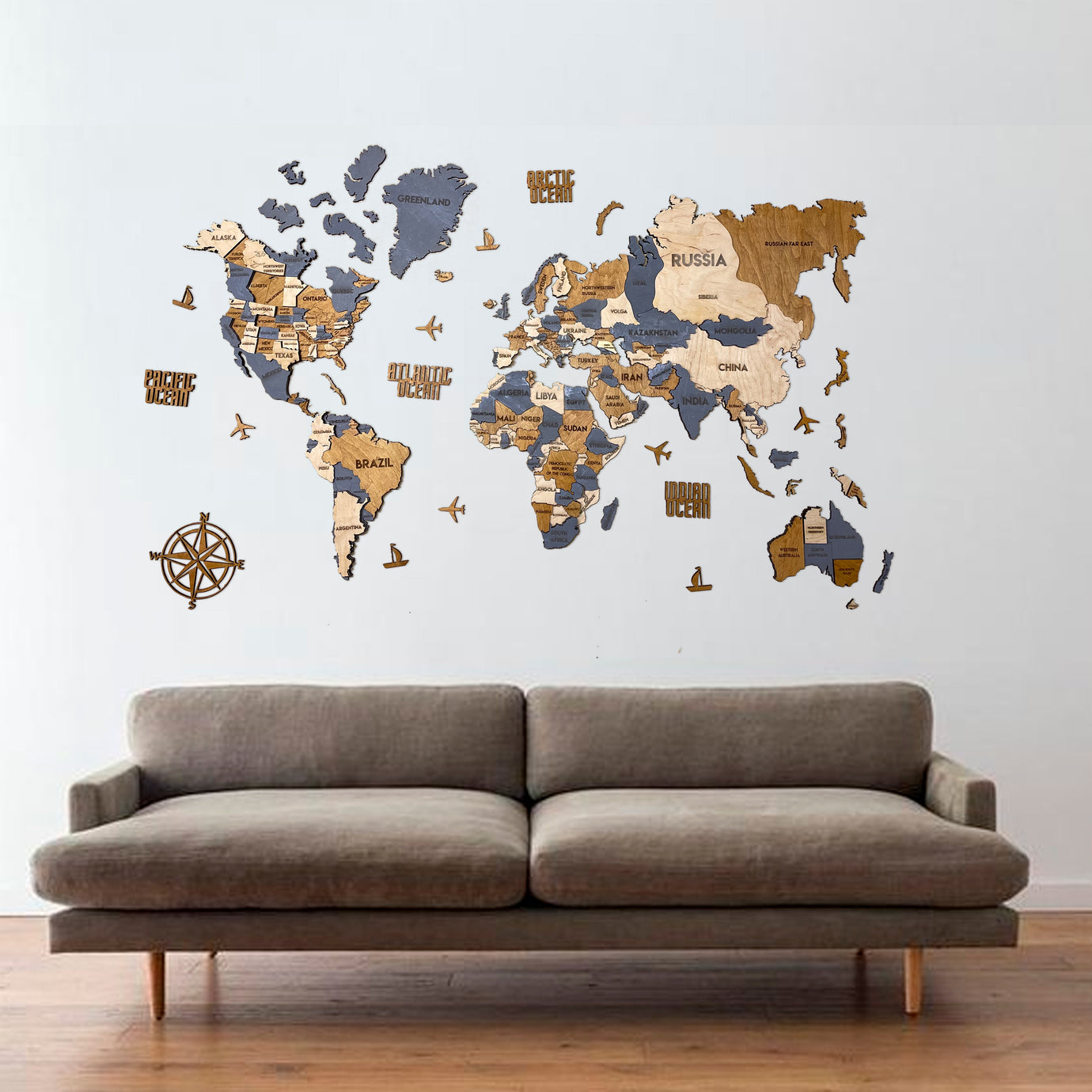 Багатошарова карта світу колір Country