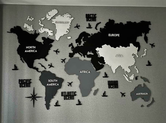 Одношарова карта світу колір Modern