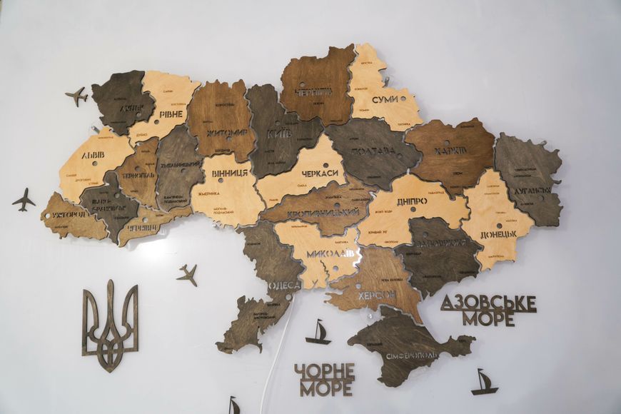 Карта Украины на акриле с подсветкой между областями, цвет Brut 2113030 фото