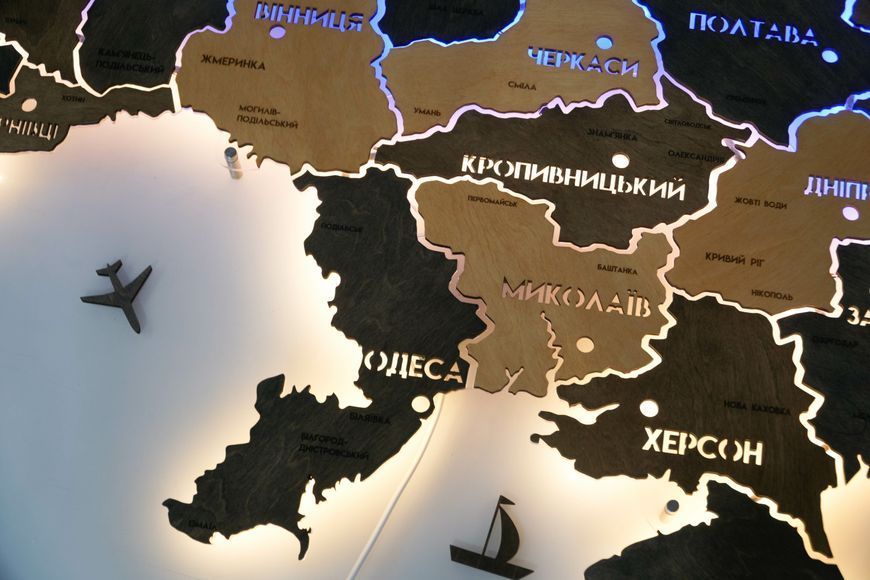 Карта Украины на акриле с подсветкой между областями, цвет Brut 2113030 фото