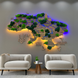 Карта Украины на акриле с реками, мхом и подсветкой между областями цвет Light Tree 21412620 фото 1