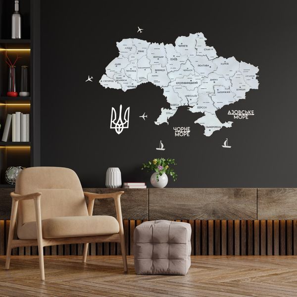 Карта Украины многослойная 3D цвет White 2213915 фото