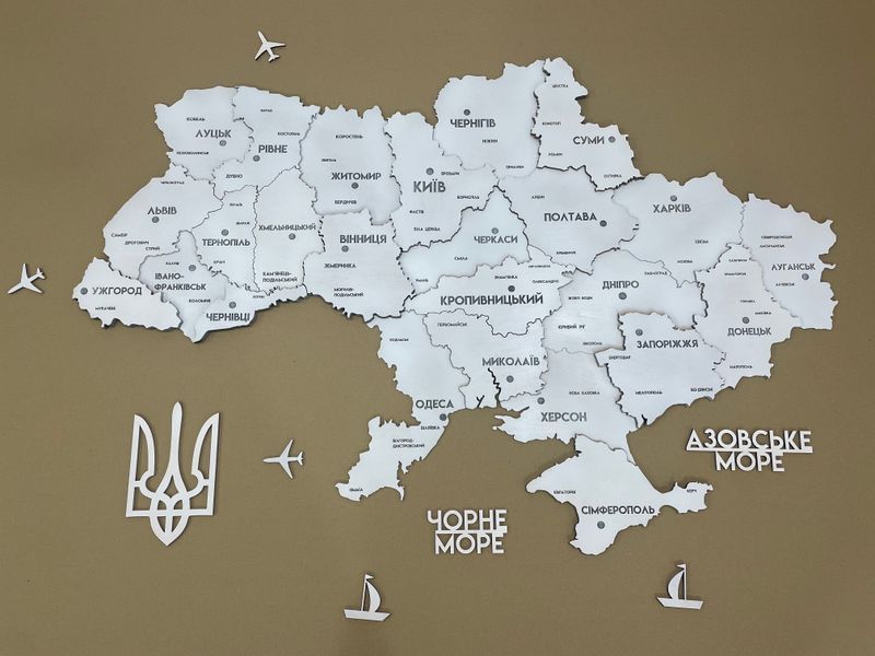 Карта Украины многослойная 3D цвет White 2213925 фото