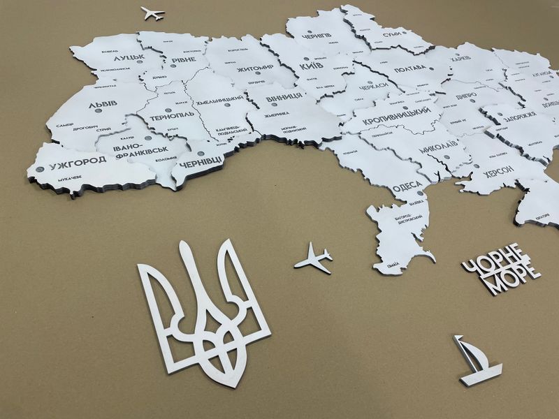 Карта Украины многослойная 3D цвет White 2213925 фото