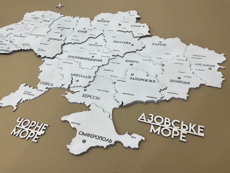 Карта Украины многослойная 3D цвет White 2213925 фото