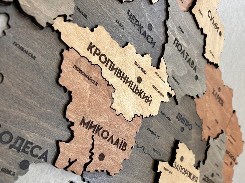 Карта Украины многослойная 3D цвет Warm 2211720 фото