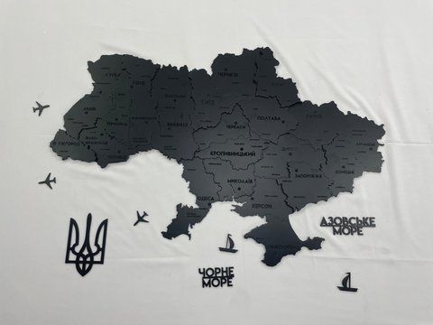 Карта Украины многослойная 3D цвет Black 2212120 фото