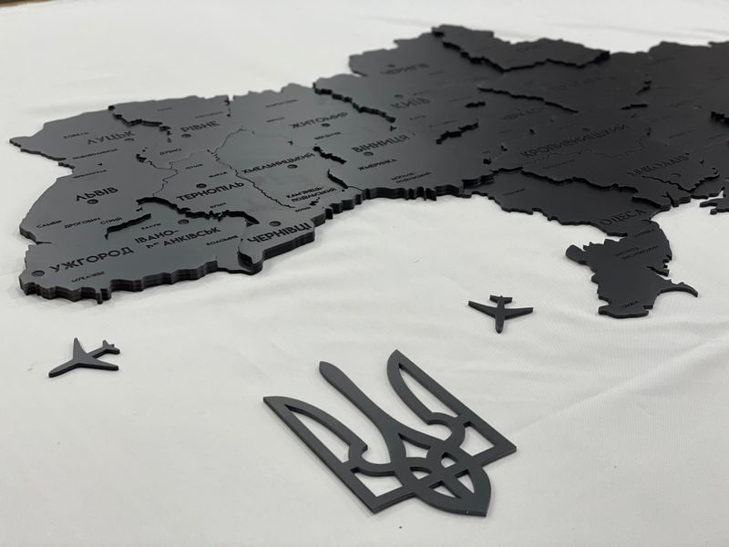 Карта Украины многослойная 3D цвет Black 2212130 фото