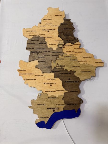 Багатошарова карта Донецької області, з підсвіткою по контуру, колір Elis 521281212 фото