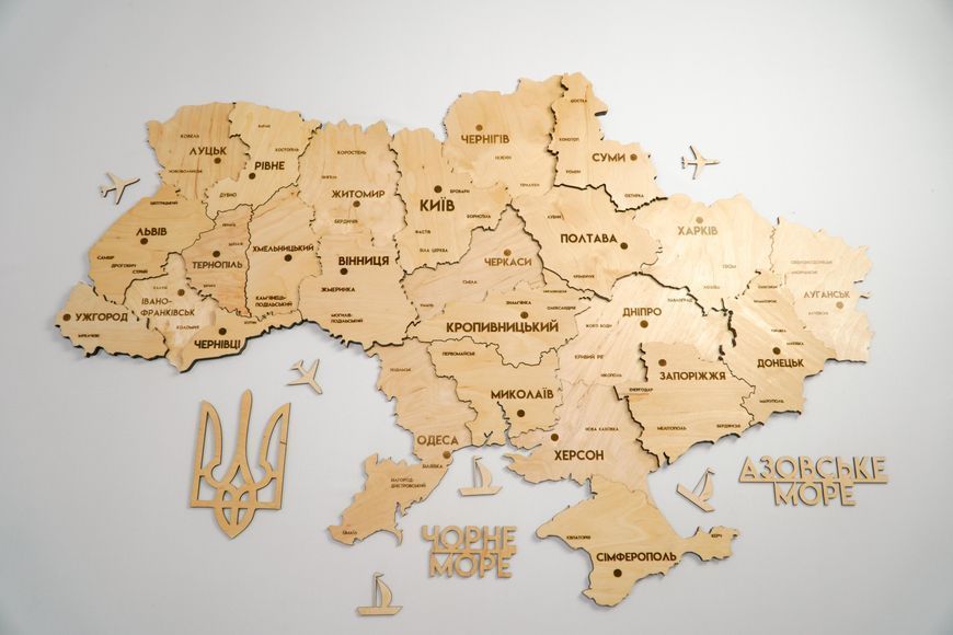 Карта Украины многослойная 3D цвет Natural 2212020 фото