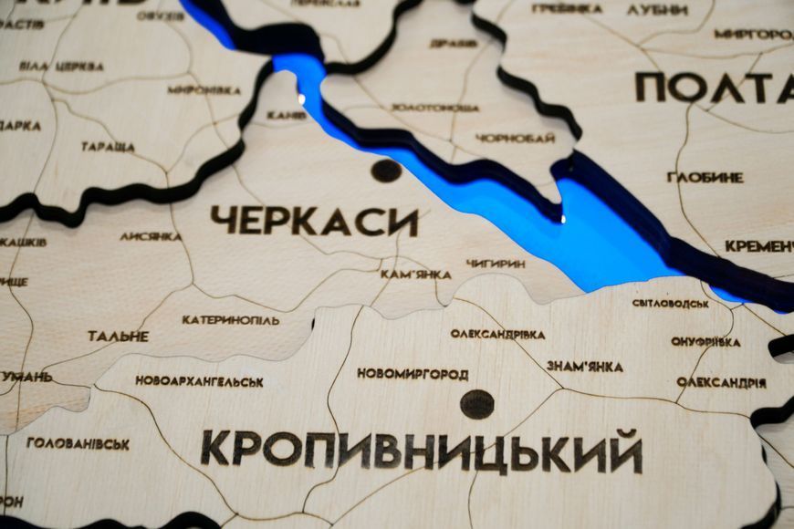 Карта Украины с подсветкой рек и по контуру цвета Natural river 2132030 фото
