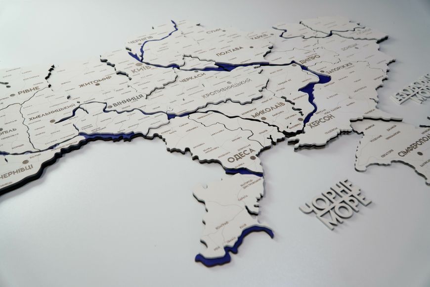Подробная карта Украины многослойная 3D с реками цвет White 2223920 фото