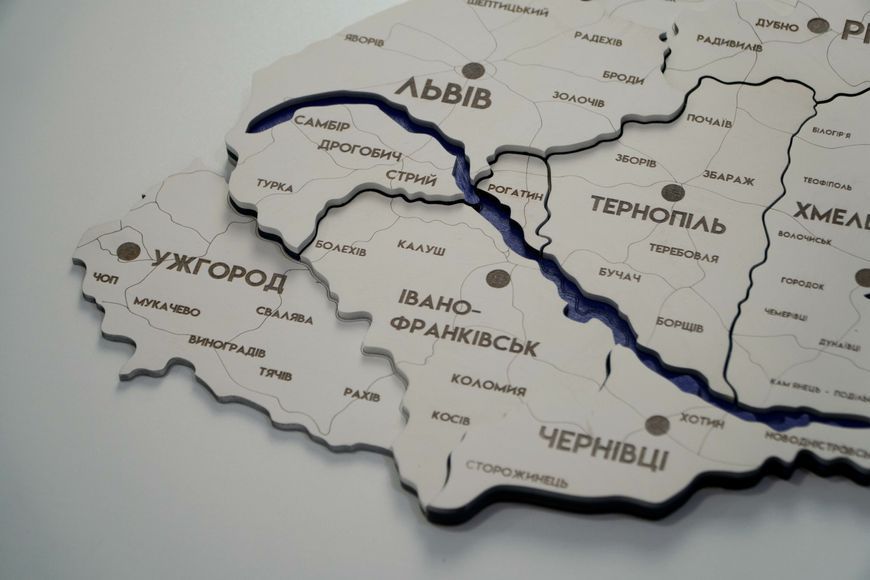 Подробная карта Украины многослойная 3D с реками цвет White 2223925 фото