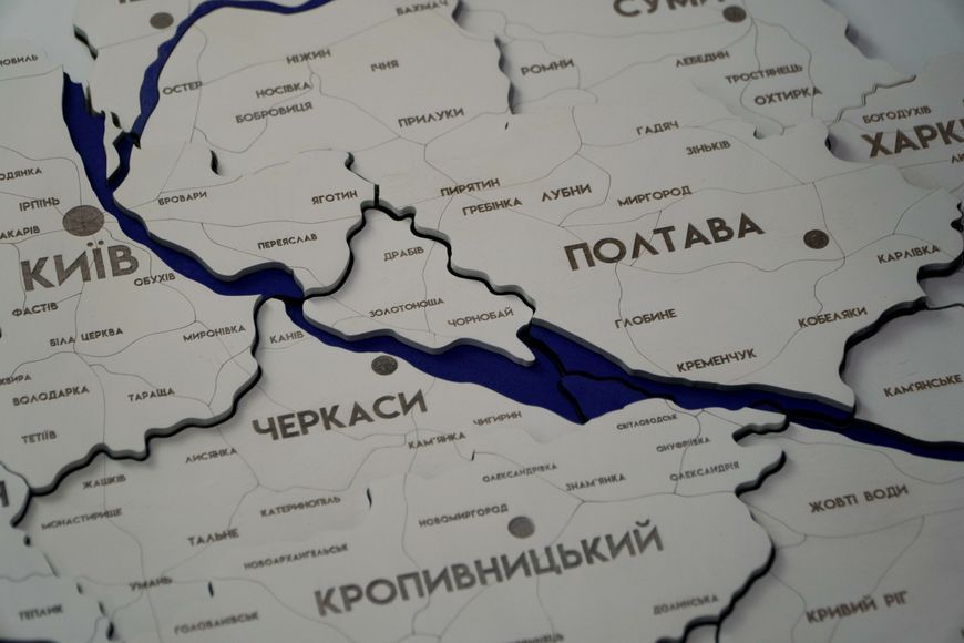 Подробная карта Украины многослойная 3D с реками цвет White 2223925 фото