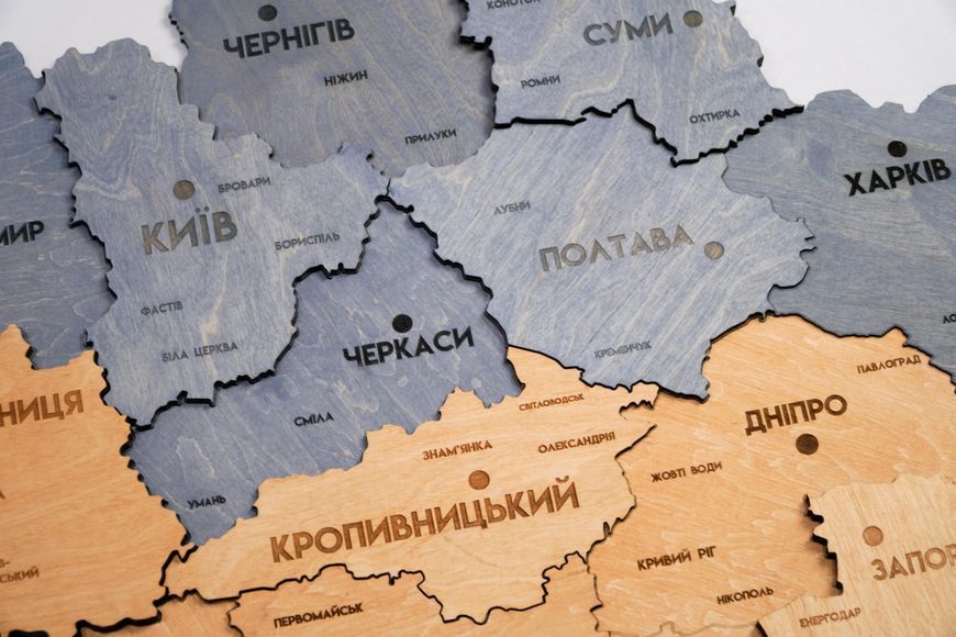 Карта Украины многослойная 3D цвет Flag 2 2213620 фото