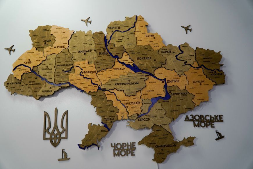 Карта Украины многослойная 3D с подсветкой цвета Light Tree 21226251 фото