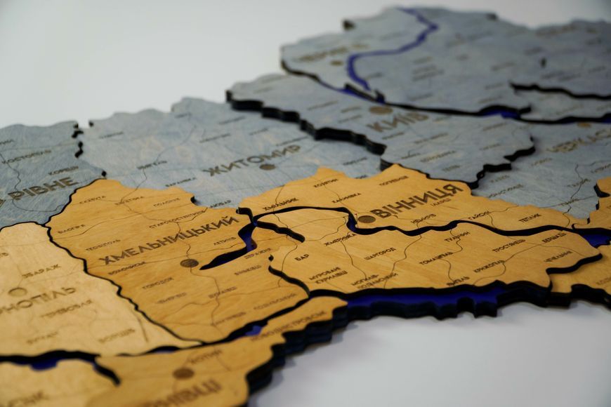 Подробная карта Украины многослойная 3D с реками цвет Flag 2223620 фото