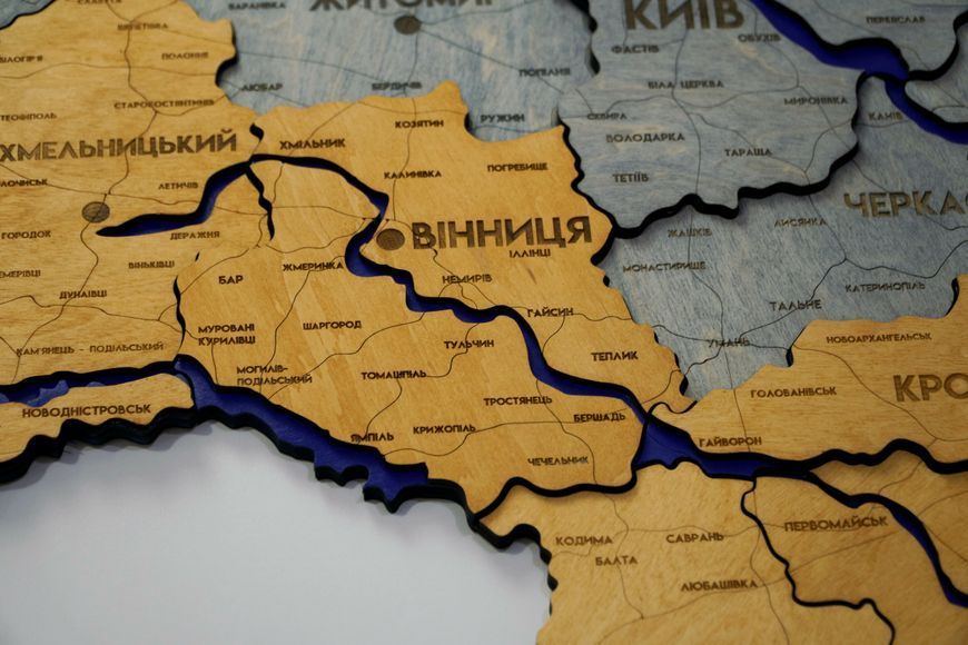 Подробная карта Украины многослойная 3D с реками цвет Flag 2223620 фото