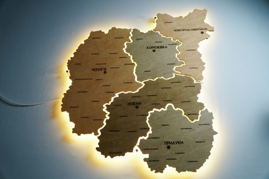 Карта Чернігівської області з підсвіткою, колір Light Tree 767760916 фото